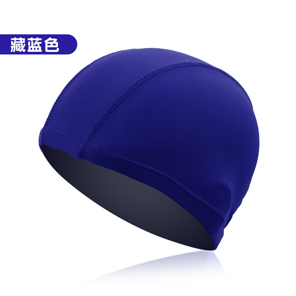 Picture of Adult color solid color swimming cap unisex cloth swimming cap three needle five thread nylon swimming cap manufacturers wholesale