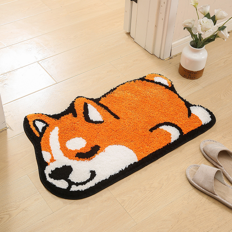 Picture of Flocked Round Bedroom Door Mat, Non-Slip Bathroom Absorbent Floor Mat, Entrance Door Mat, Children's Mat, Non-Slip and Absorbent