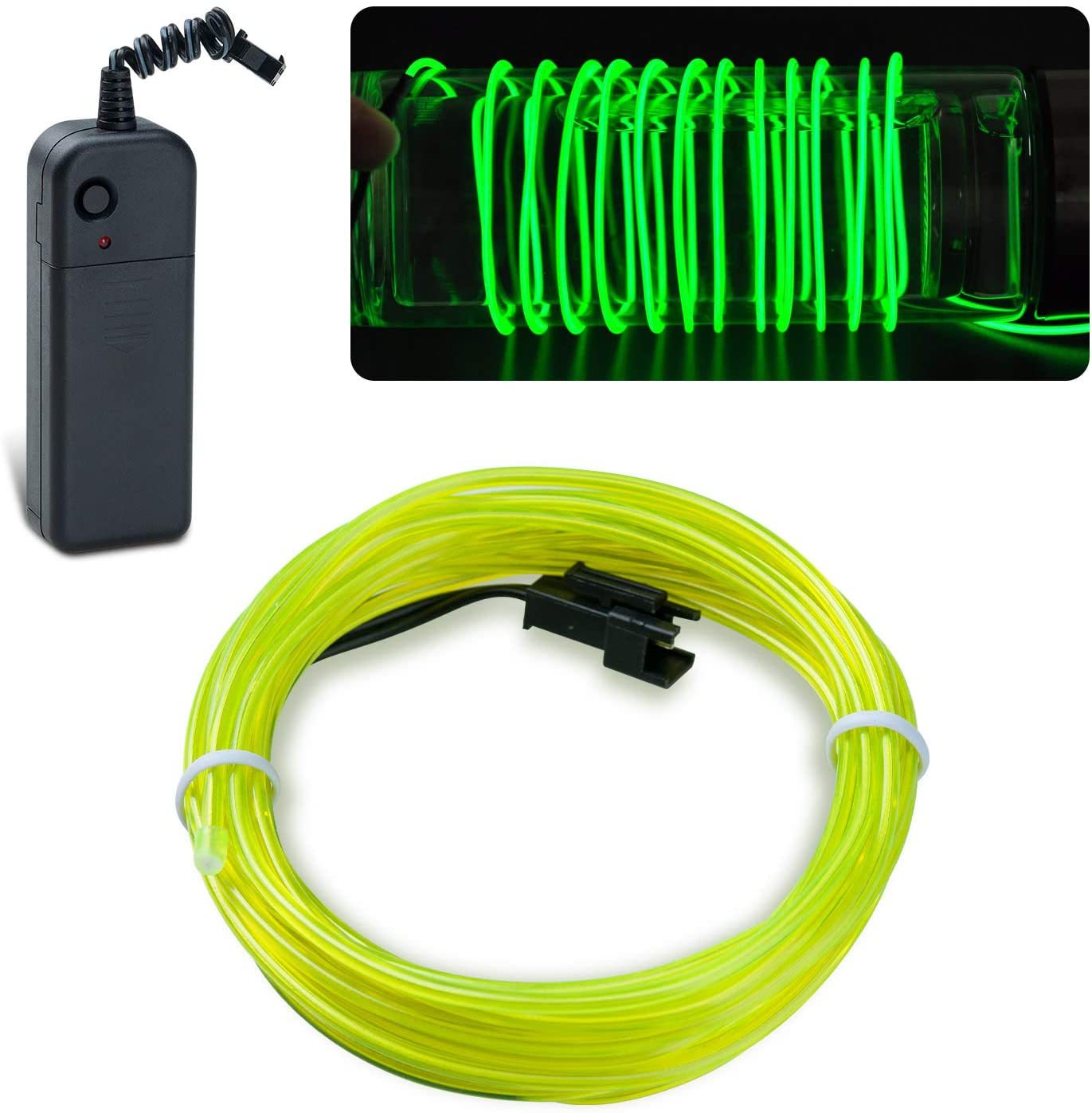 Picture of Luminous Wire Manufacturer 2.3mm Round Wire Can Be Bent at Will Without Losing Light, Comes with 3V Battery Box Driver and USB