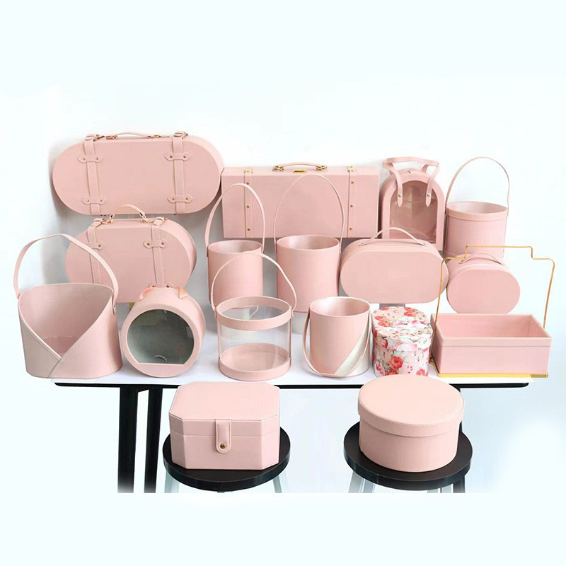 Pink Series leather gift packaging empty box creative Valentine's Day bridesmaid girlfriends practical gift storage box