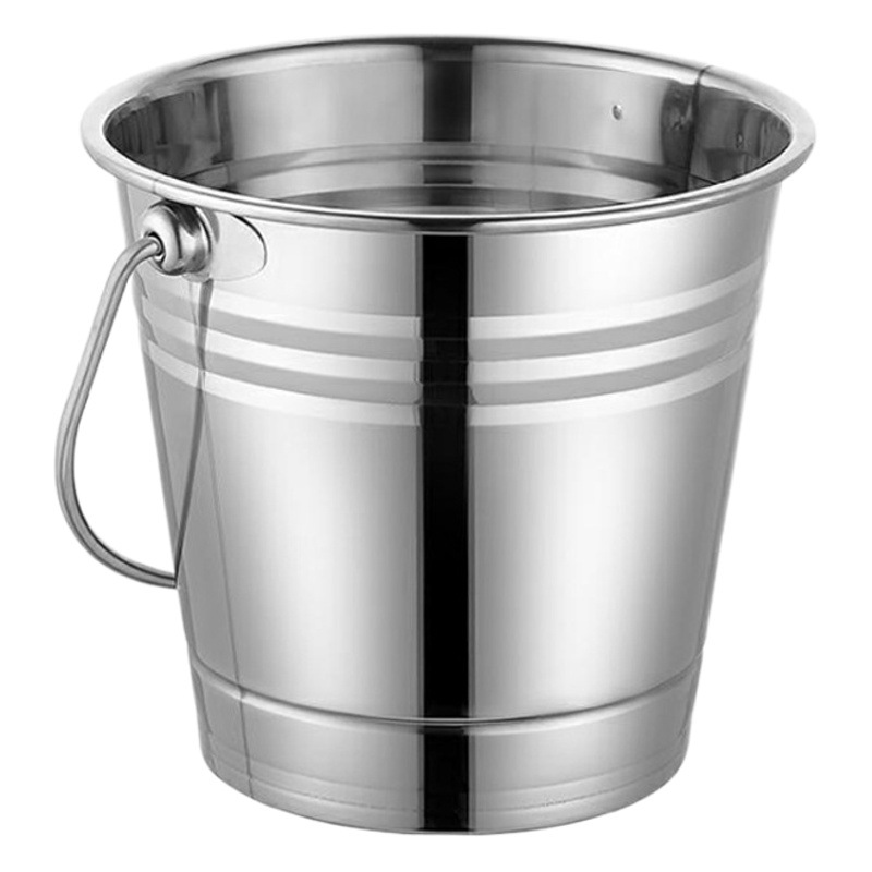 Thickened Stainless Steel Ice Bucket Portable Beer Bucket Bar KTV Ice Bucket Red Wine Bucket Small Bucket Party Champagne Bucket