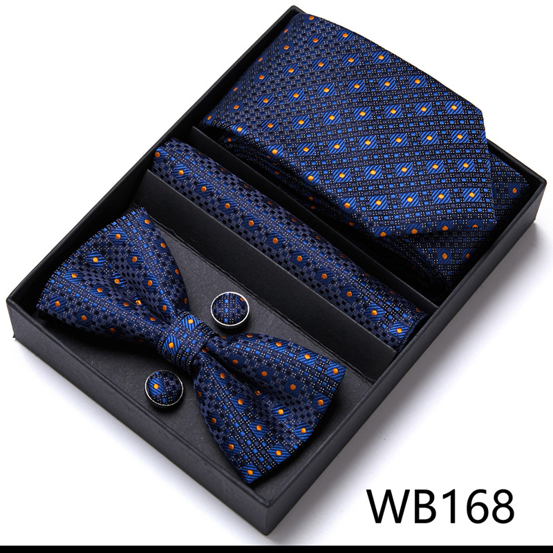 Picture of Men's tie bow tie set gift box 6 sets group tie business formal wedding tie manufacturers wholesale
