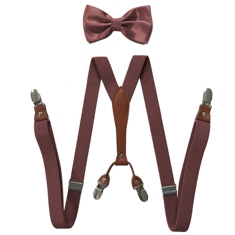 Picture of Cross-Border Supply 2.5cm Adult 4-Clip Elastic Suspenders Unisex Elastic Suspenders Set