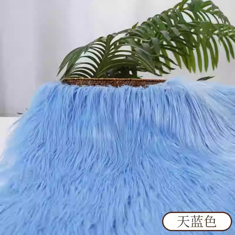 Picture of Falling Wool Plush Fabric 9cm Beast Dress Beast Hair Long Hair Roll Bundle Fried Hair Long Hair Hand-made Cotton Doll DIY