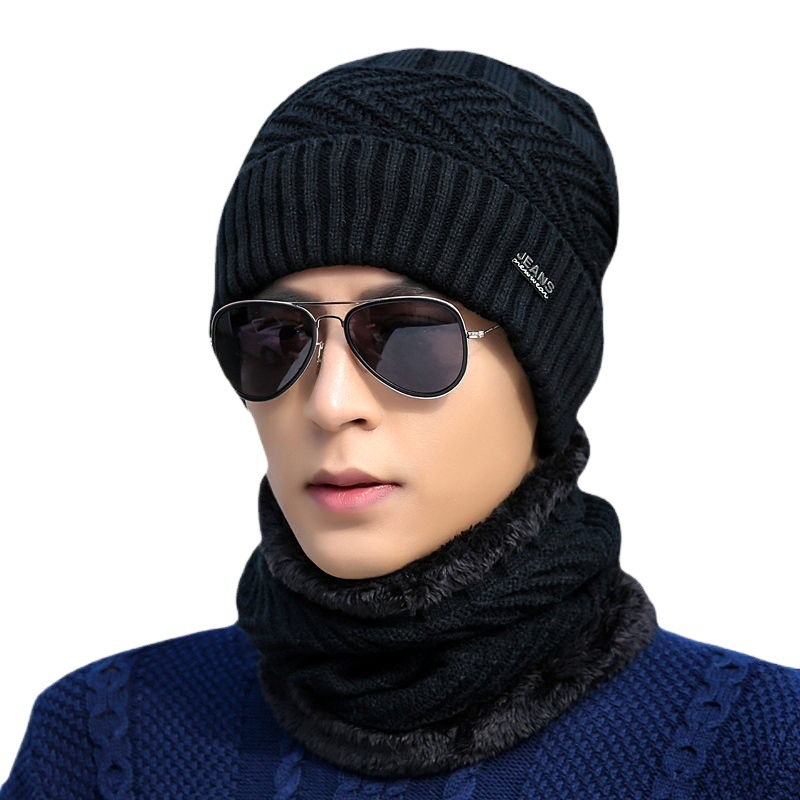 Winter hat new men's thick wool hat fleece-lined warm winter cotton hat young women's autumn and winter knitted hat wholesale
