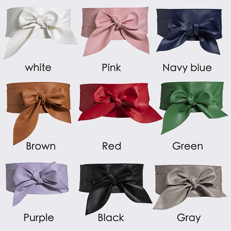 Women's All-match Decorative Belt Women's Wide Waist Cover Soft Leather Belt Women's Waist Cover Knot Belt