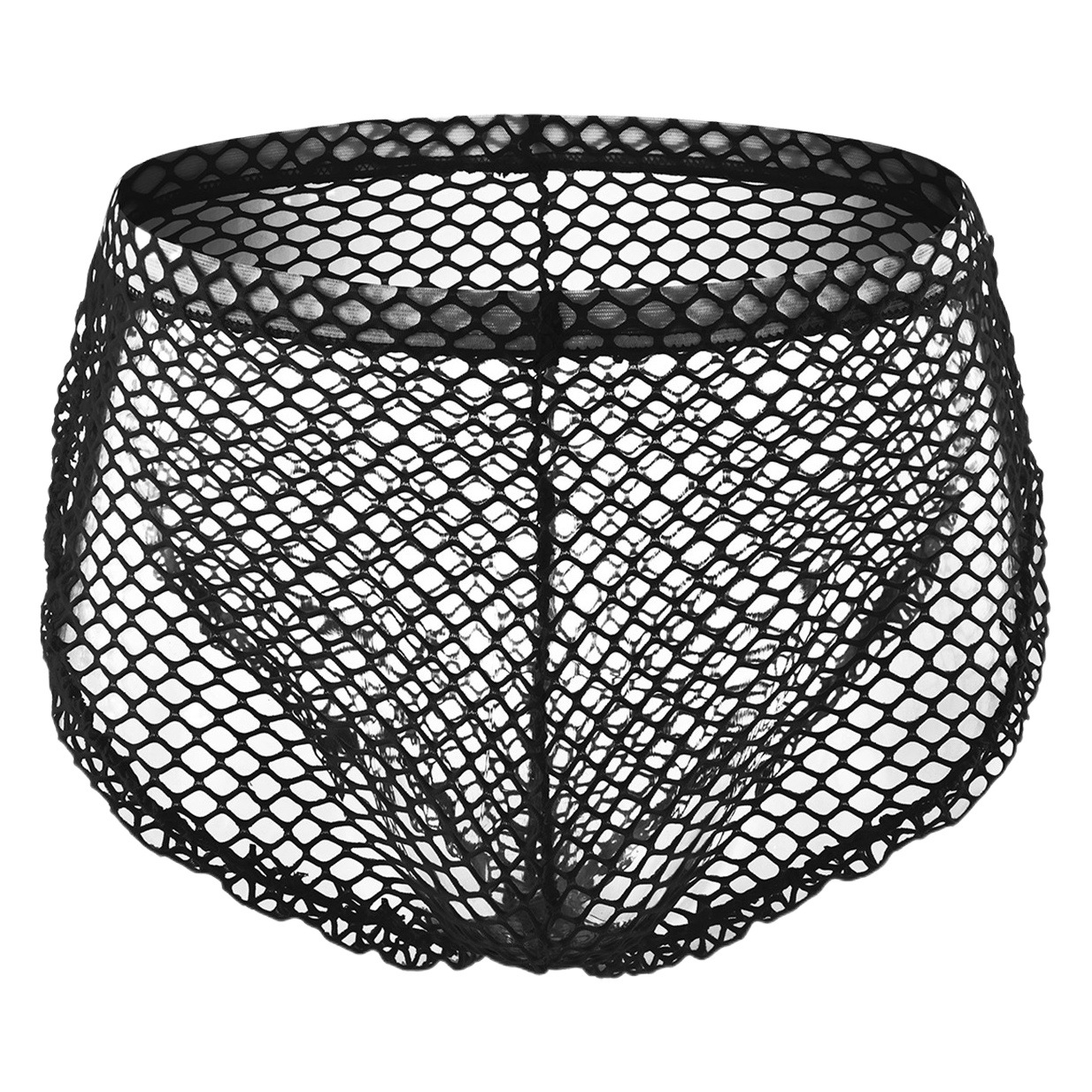 Men's sexy underwear large mesh button side split boxer pants sexy pants spot wholesale