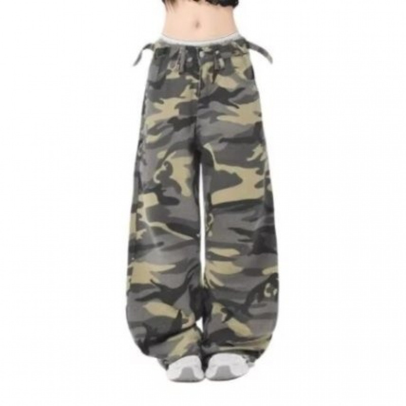 2025 New Casual Korean Style Autumn Camouflage Caught Pants for Men and Women American Style High Street Multi-Pocket Loose Straight Pants Trendy
