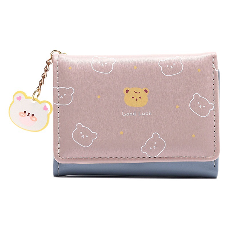 Korean Style Small Wallet Women's Wallet Short Girl Student Fashion Cartoon Coin Purse Wholesale Wallet Wallet Wallet for Women