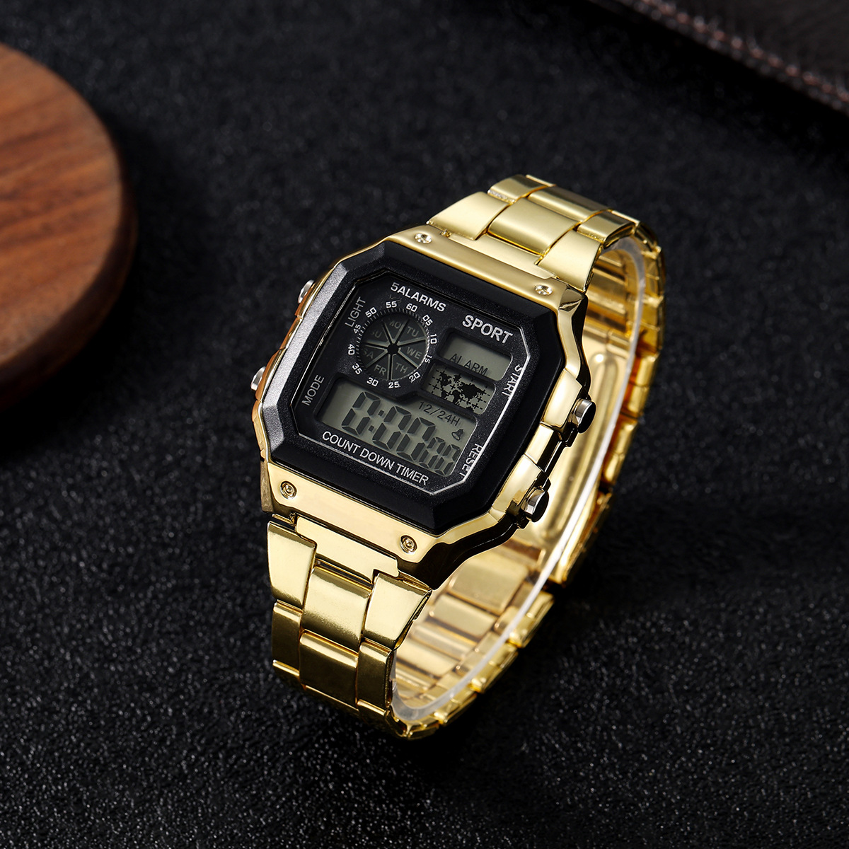 Picture of Foreign Trade Men's Watch Fashion Led Luminous Student Digital Watch Square Watch Steel Band Watch Men's Digital Watch Wholesale