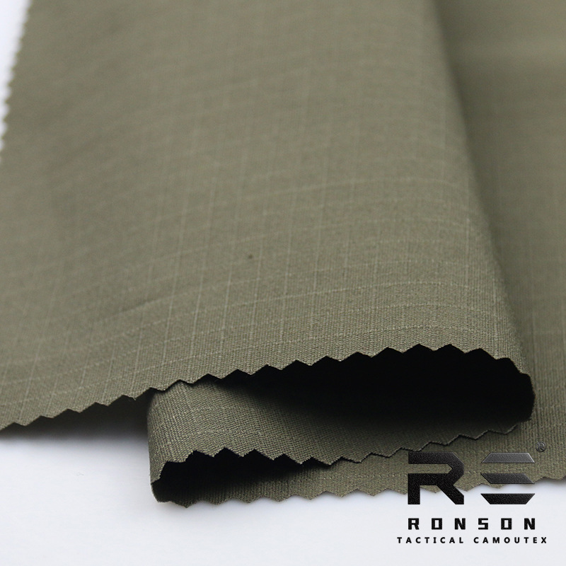 Rongsheng Polyester Cotton Plaid Fabric RG Ranger Green Breathable Wear-resistant Outdoor Tooling Tactical Clothes Pants Fabric