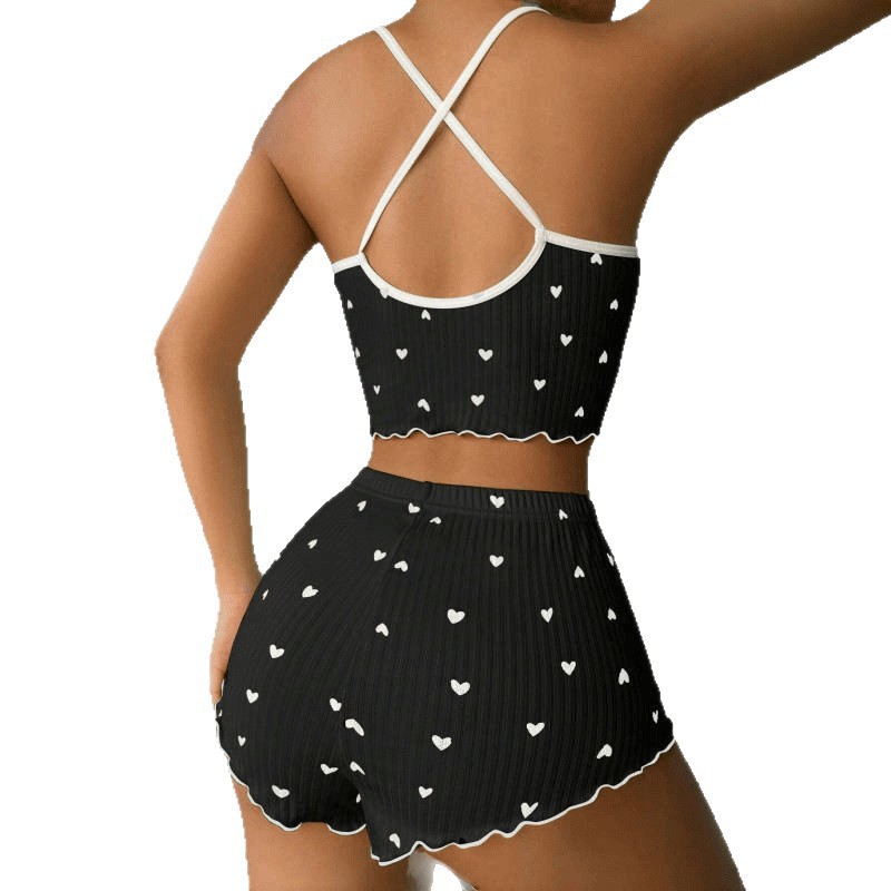 Picture of New Sling Shorts Sexy Bow Multicolor Printed Milk Silk suit Comfortable Home Wear Factory