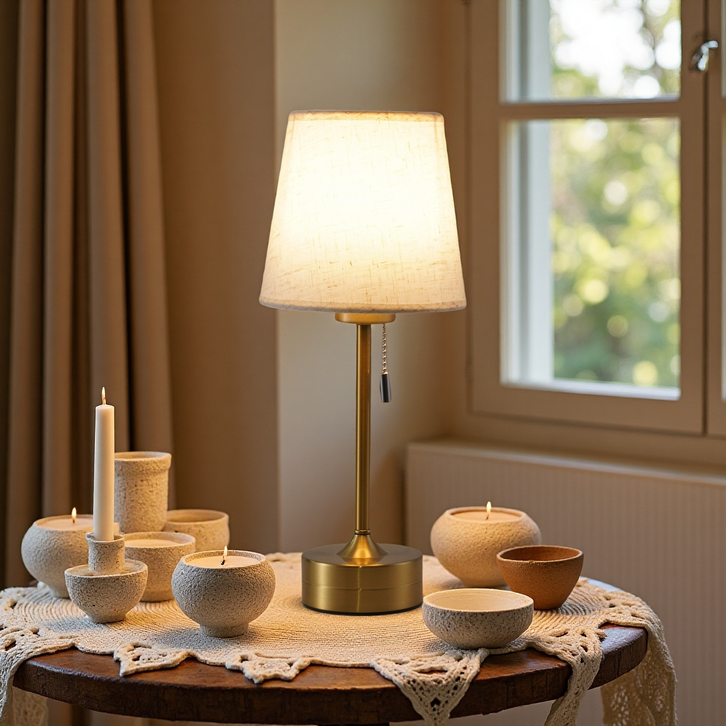 Night Light Light Luxury Iron Cloth Cover Study Bedroom Restaurant Hotel Cafe Bedside Tall Table Lamp Light Luxury Style