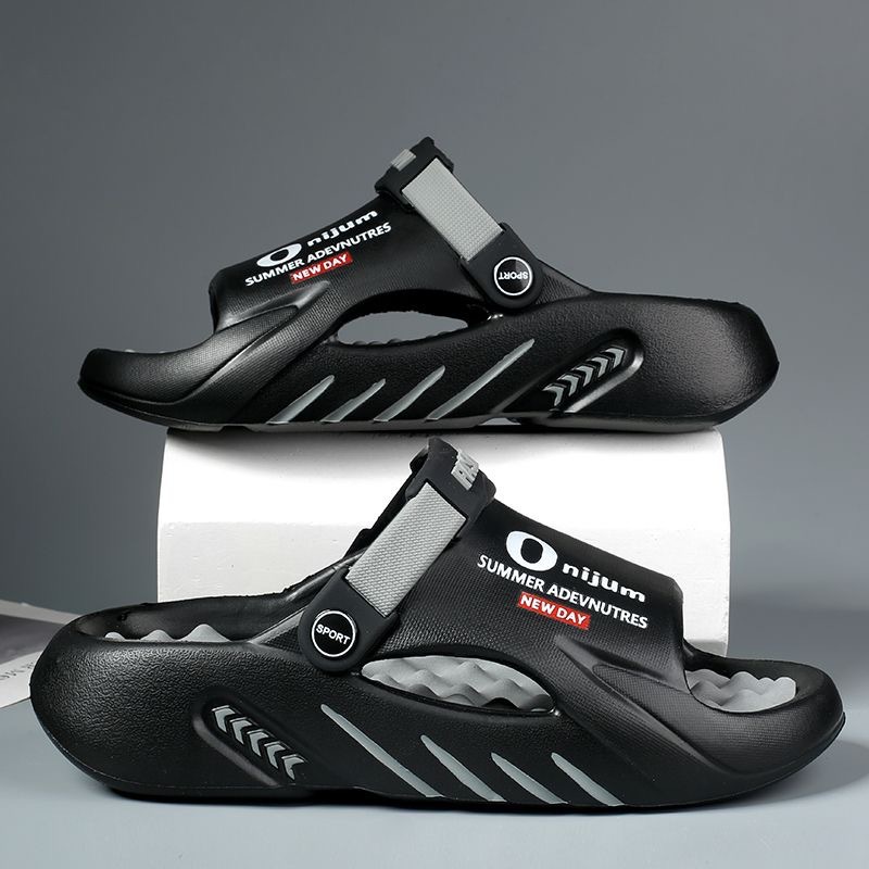Thick-Soled Outer Wear Two-Color Sandals, Men's Sandals, Men's Clogs, Men's Eva Slippers, Flip-Flops, Outdoor Beach Shoes
