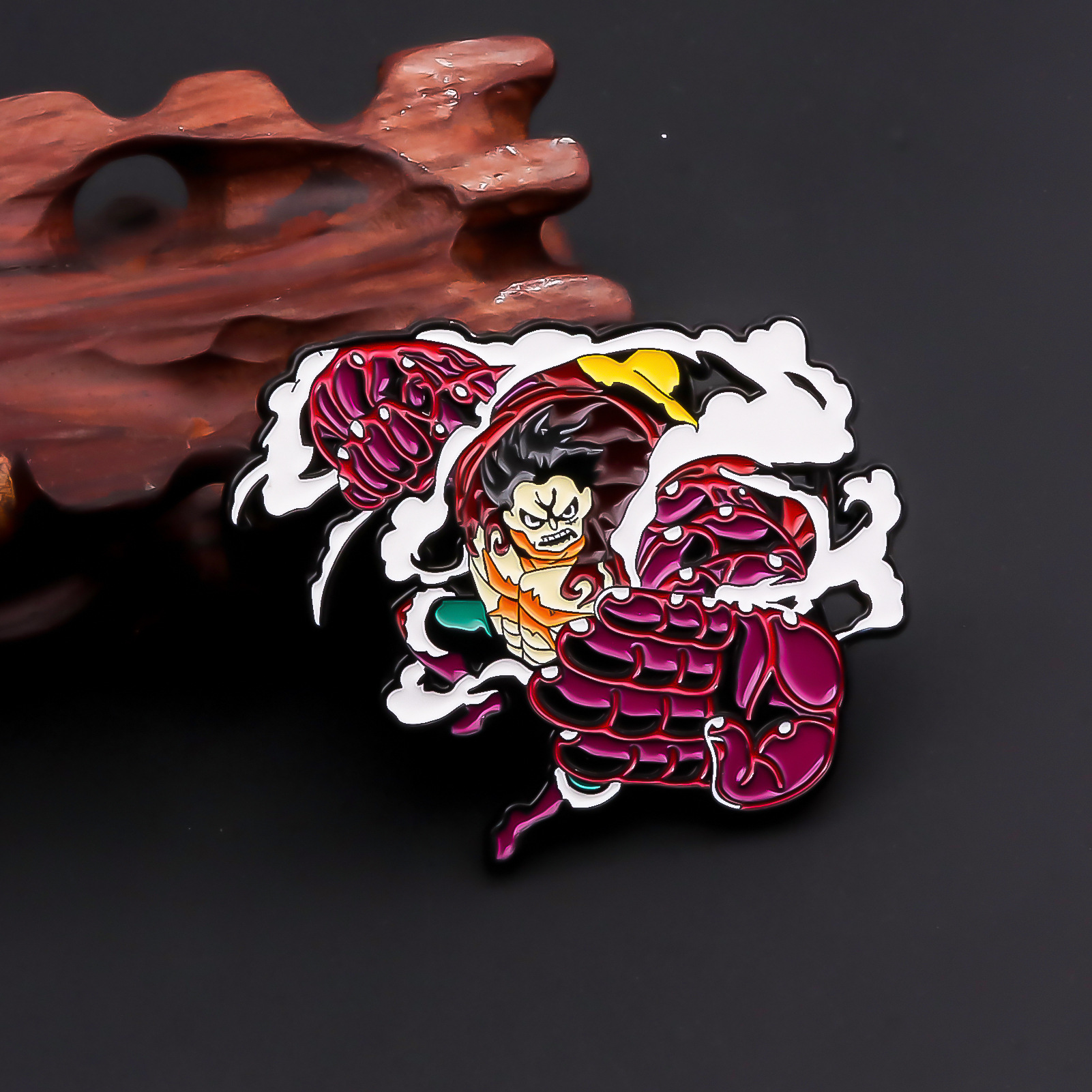 Animation Surrounding One Piece Luffy Fourth Gear Bouncing Man Creative Brooch Snake Form Luffy Badge Cartoon Bag Pin