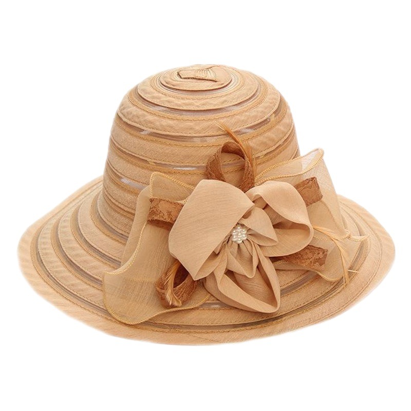 European and American Fashion Large Brim Hat Women's Lace Flower Sunshade Mesh Hat Summer Foldableing Beach Hat Outdoor Sun Hat