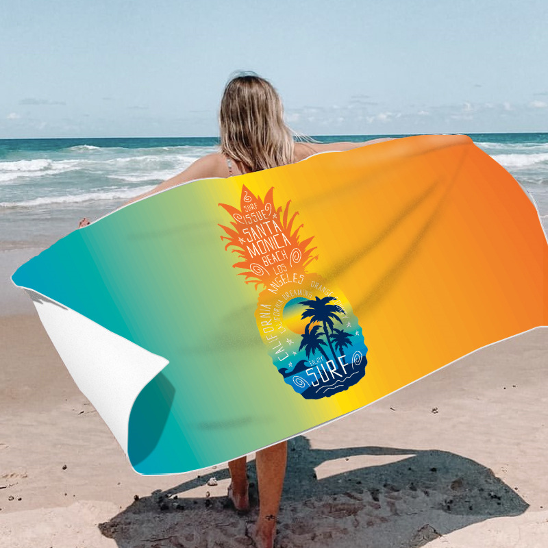Picture of New Cross-Border Amazon European and American Double-Sided Velvet Quick-Drying Bath Towel Customizable Printed Towel Beach Swimming Beach Towel