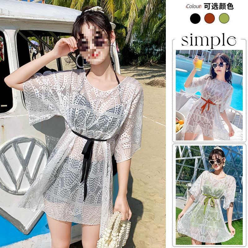 Sexy Swimsuit Three-Piece Swimsuit Women Slim Belly Covering Swim Explosions Lace Blouse Hot Spring Conservative Swimsuit Wholesale