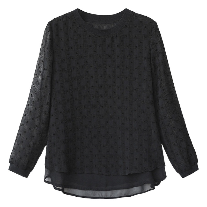 Plus Size Women's Spring New Style Fashionable Shirt Korean Style Loose Chiffon Shirt