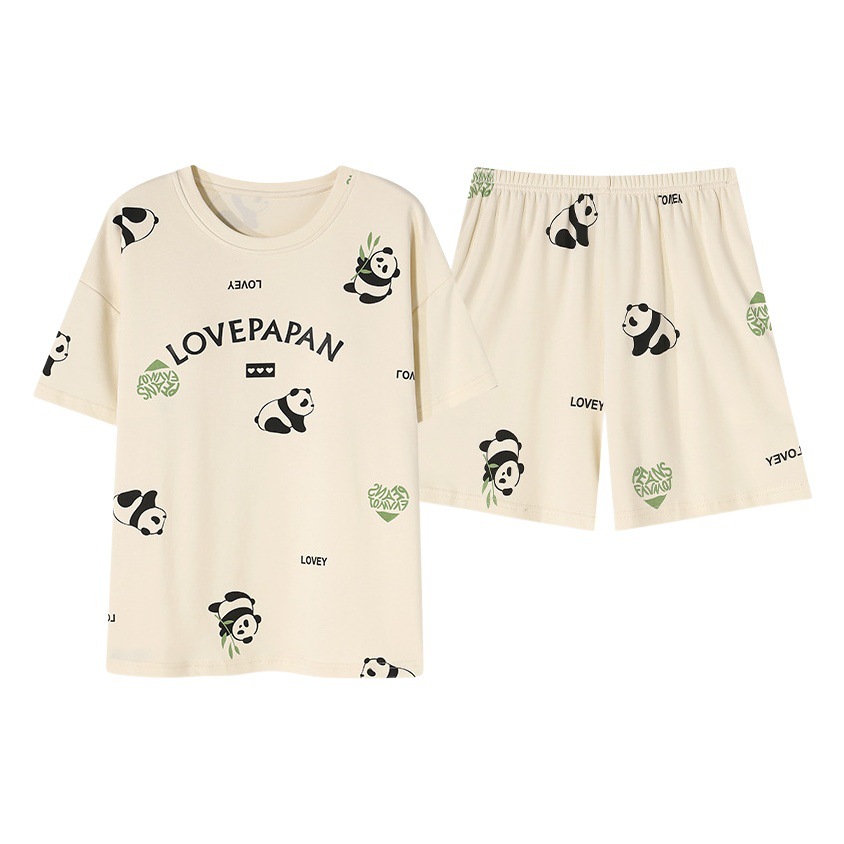 New style women's pajamas with chest pad summer artificial cotton short-sleeved shorts summer girls' summer women's homewear