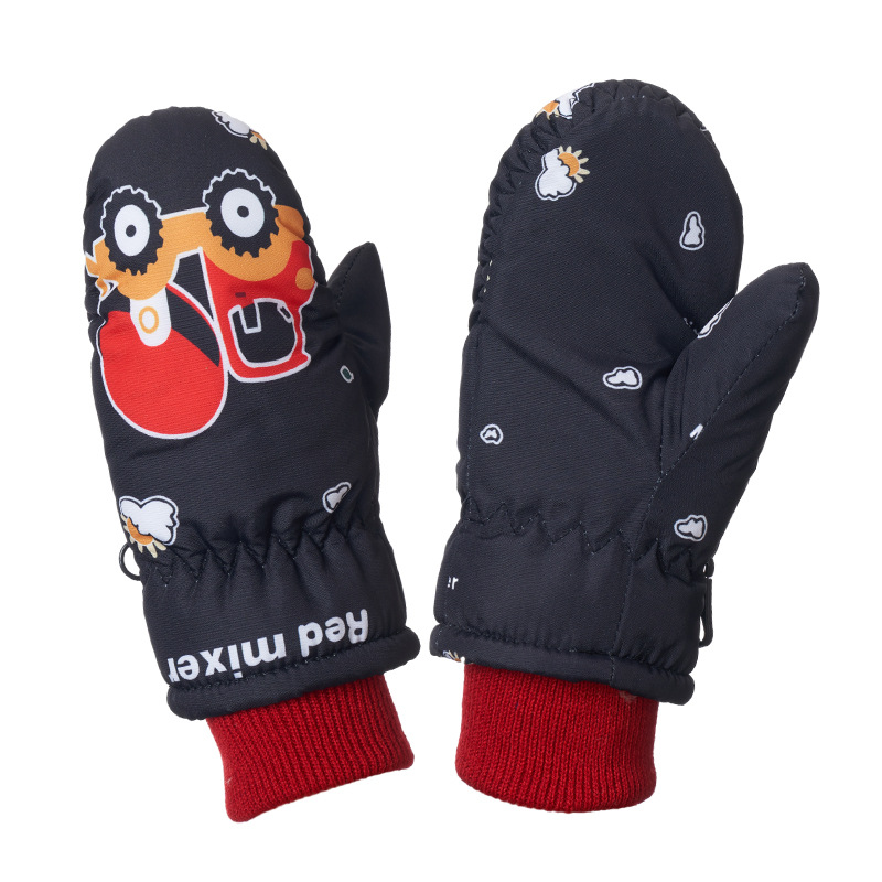Picture of Cartoon children's fleece-lined ski gloves 2-5 years old baby outdoor warm gloves thickened non-slip children's gloves winter
