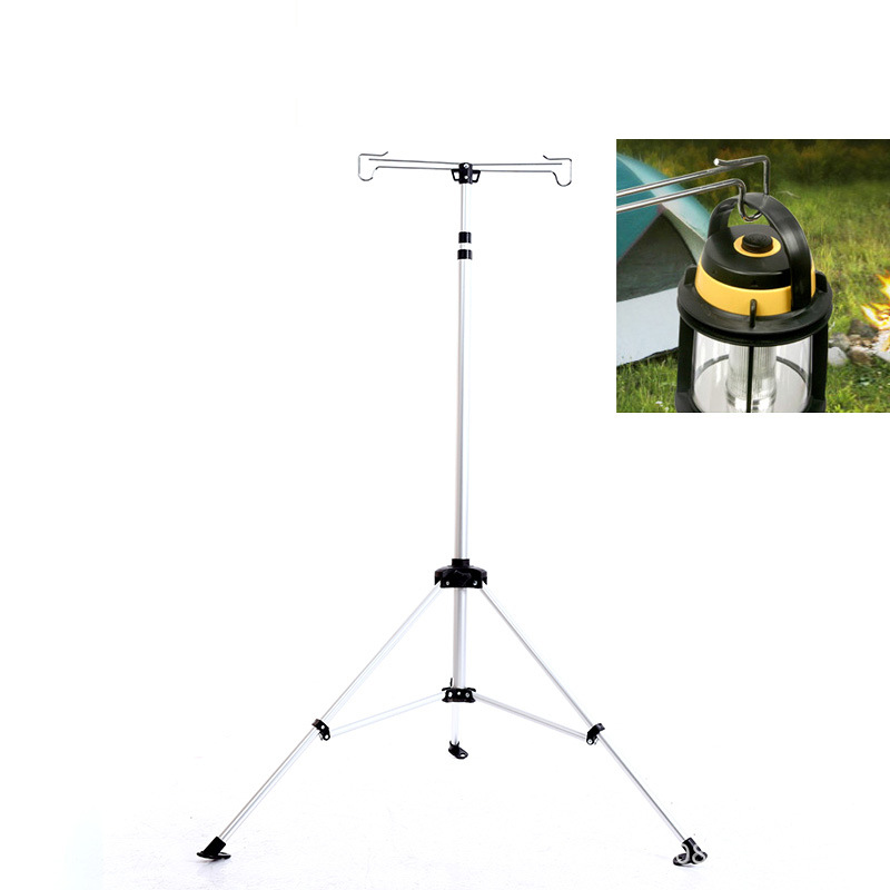 Outdoor camping telescopic lamp holder aluminum alloy multi-purpose lamp holder multi-functional camp triangle lamp holder lamp hanging