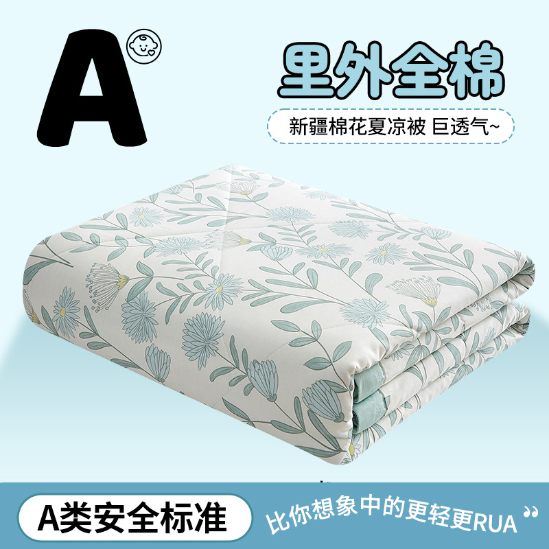 Picture of Class a small fresh cotton summer cool quilt four-piece summer cotton air conditioning quilt student dormitory summer quilt quilt core ~