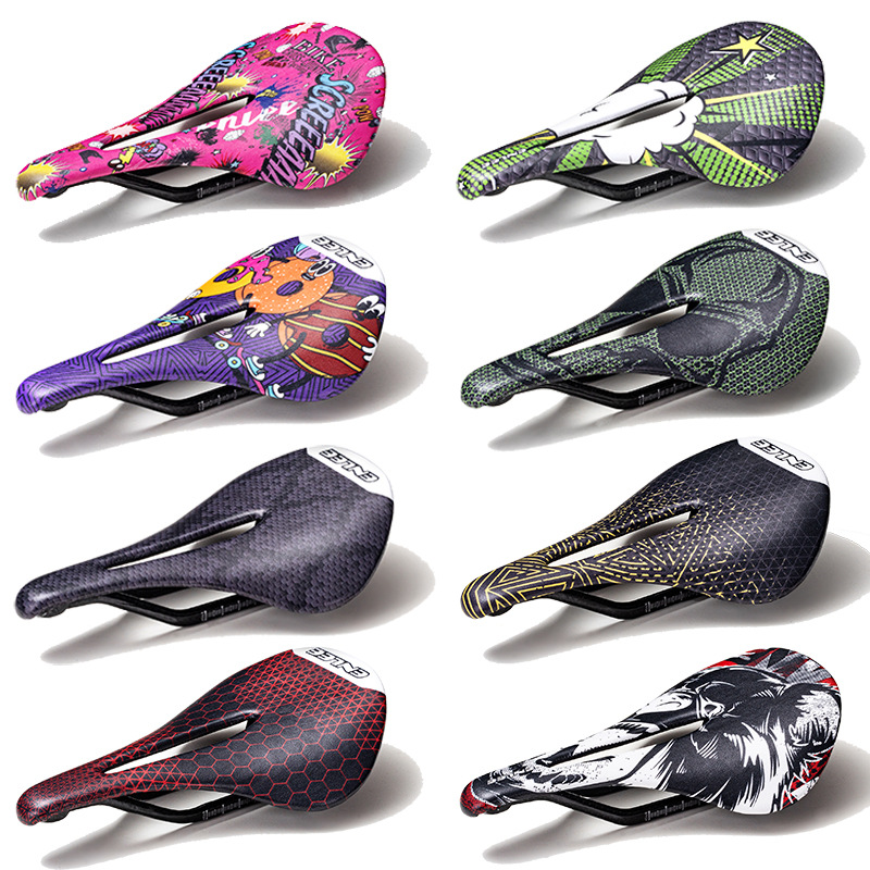 ENLEE carbon fiber cushion road mountain bike color saddle folding bike seat bag riding equipment
