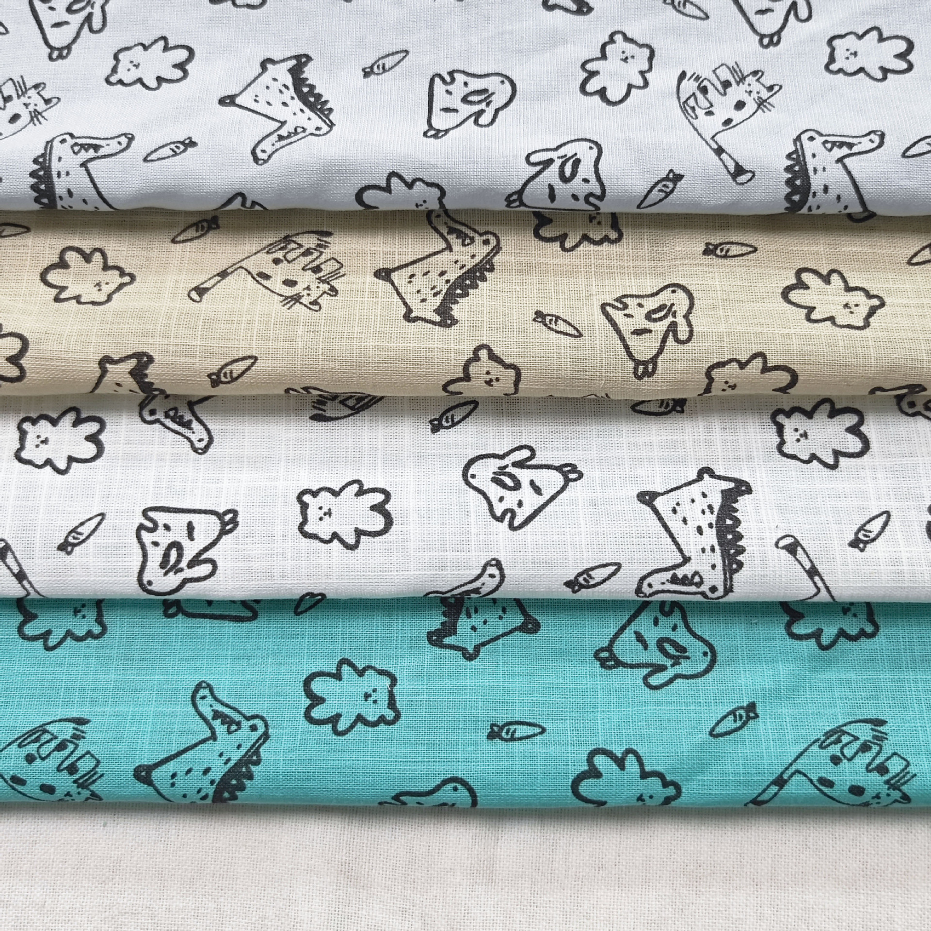 Pure cotton bamboo woven fabric, animal print, dress, children's tablecloth, fashion fabric, home boutique