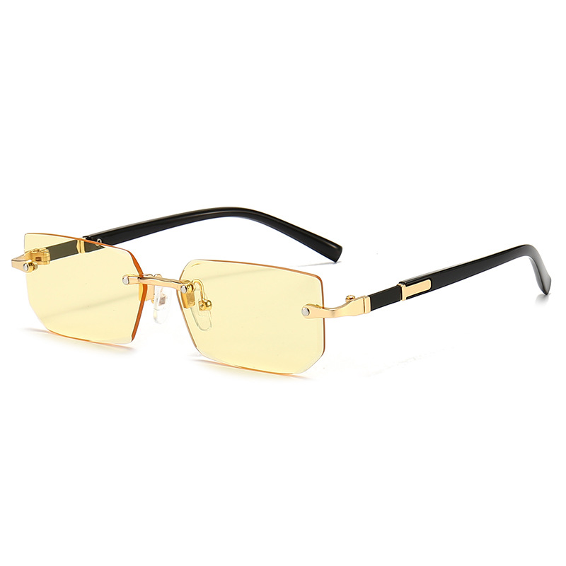 Picture of New Rimless Fashion Sunglasses European and American Trendy Cut-Edge Sunglasses Personalized Jelly Color Sunglasses Rimless Sunglasses