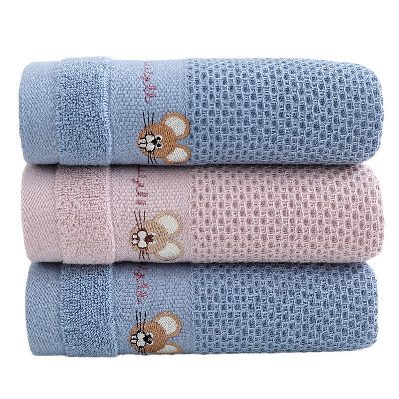 Picture of Cotton Towel for Wash Face Household Hair-free Absorbent Soft Children's Cartoon Thick Cotton Small Towel