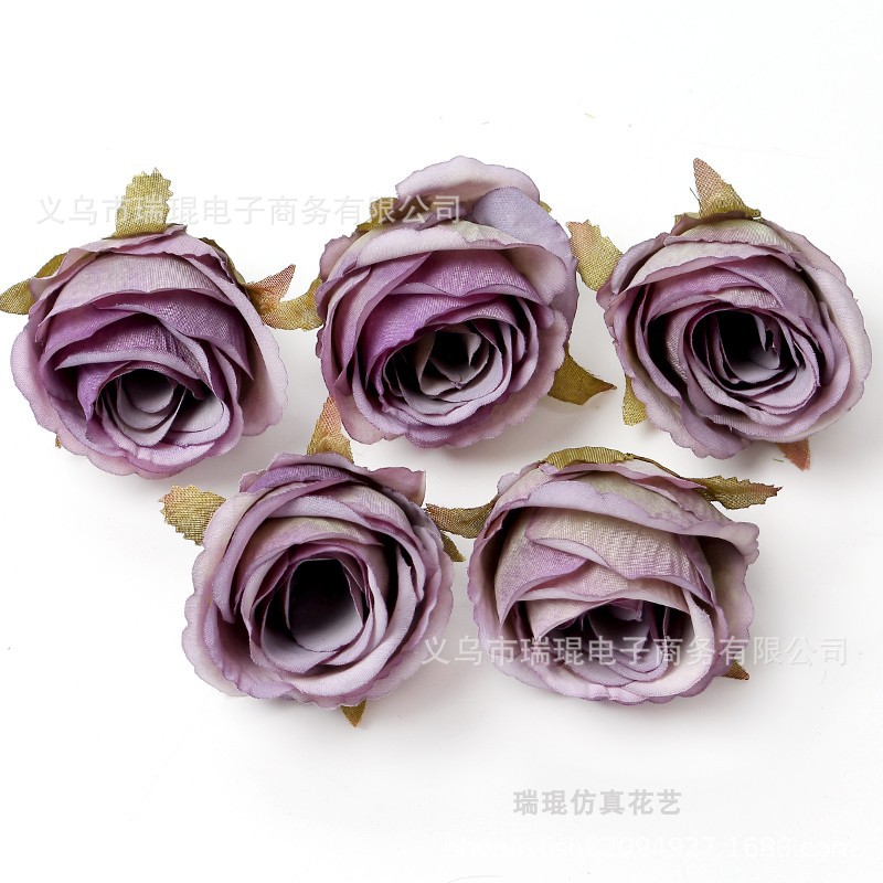 Picture of Purple artificial flower artificial flower silk flower diy handmade wreath headdress hair accessories wedding set