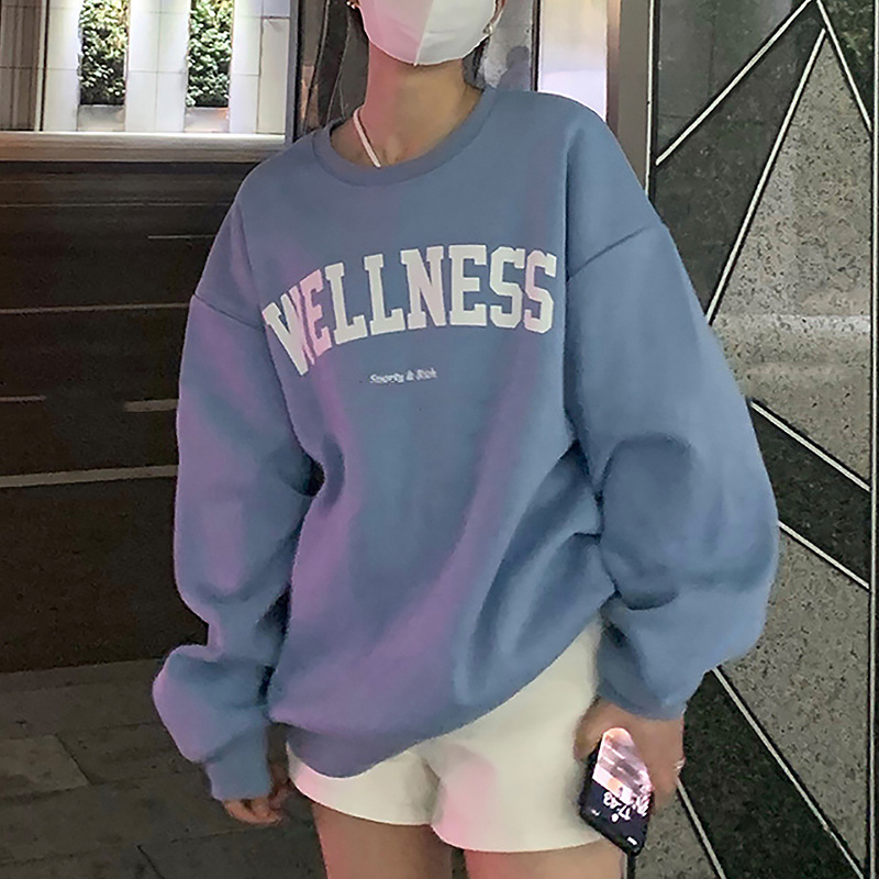 Picture of Velvet Loose Casual Sweatshirt Women's Autumn and Winter Outwear Vintage Round Neck Long-Sleeved Bottoming Shirt Top Export Korean Women's Clothing