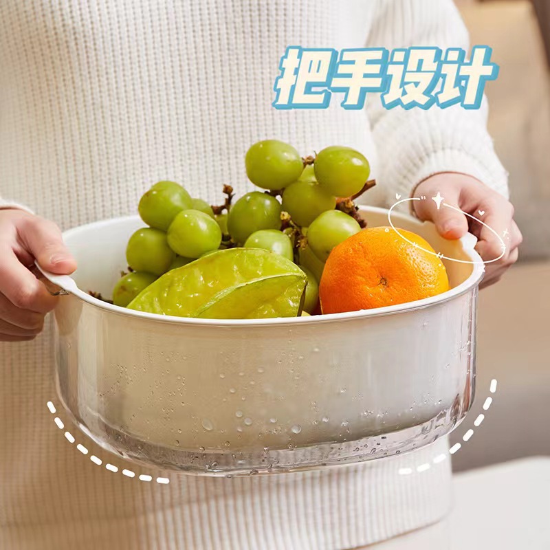 Picture of Multi-functional plastic drain basket six-piece kitchen wash basket fruit double-layer basket wholesale