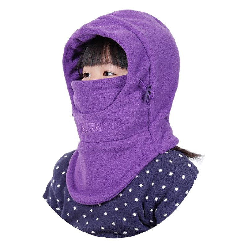 Picture of Hat Autumn and Winter Genuine Kidsren's Neck Scarf Hood Double-Layer Thickeneded Cold-Proof Warm Hat Kidsren Going to School Windproof Hood