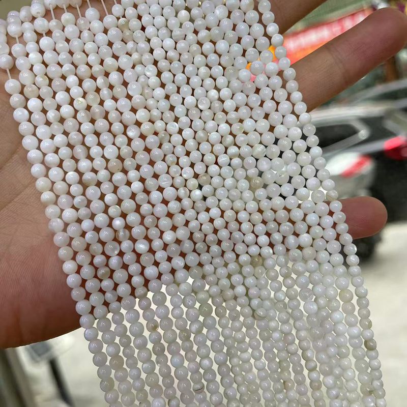 Picture of 3mm Natural Freshwater Shell Beads Round Beads Colorful DIY Jewelry Accessories Hairpin Shell Beads Bracelet Necklace Clavicle Chain Beads