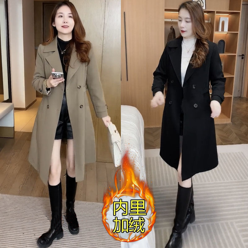 Picture of Mid-length Windbreaker Coat Women's 2025 Autumn and Winter New Arrival Foreign Elegant Slim Look Dress Collar Cotton Warm All-match Coat