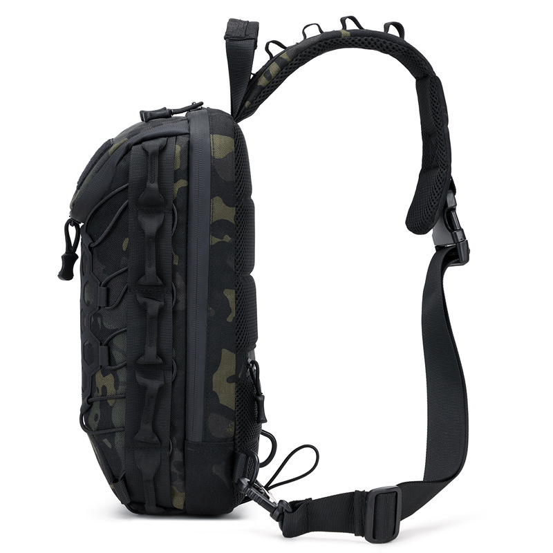Picture of Amazon Cross-border Fashion Stitching Chest Bag Outdoor Tactical Chest Bag Shoulder Bag Camouflage Satchel Men's Fashion Chest Bag