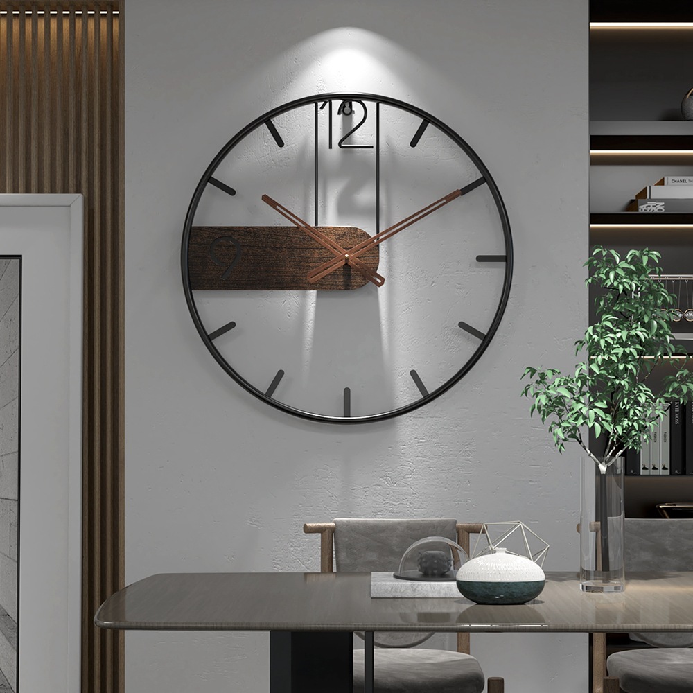 Picture of Nordic style fashion hot selling iron wall clock home living room bedroom clock simple creative light luxury mute clock