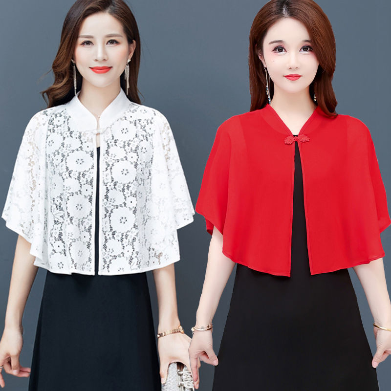 Sunscreen Clothing Chiffon Cardigan Thin Women's Slip Skirt Outer Blouse Tulle Top Summer Cape Shawl Small Waistcoat