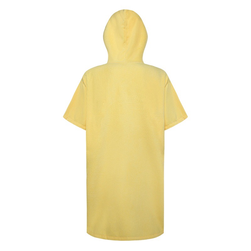 Microfiber Beach Bathrobe Quick-drying Cape Beach Towel Thick Moisture-absorbing Bathrobe Solid Color Zipper Changing Bathrobe