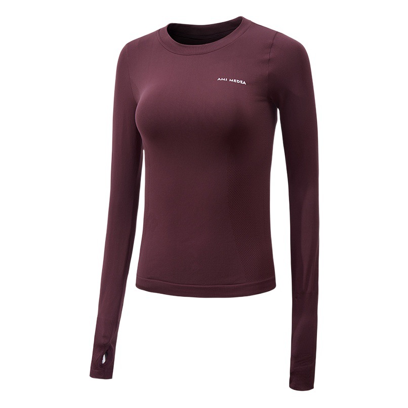 Cross-border Stretch Tight Slimming Sports Long-sleeve Breathable Quick-drying Running Training T-shirt Temperament Yoga Clothing for Women