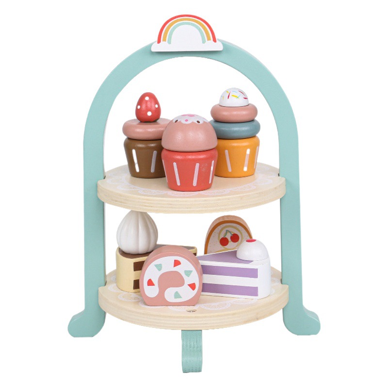 Picture of Play House Simulation Cake Royal Afternoon Tea Children's Educational Kitchen Double Dessert Rack Parent-Child Interactive Toys