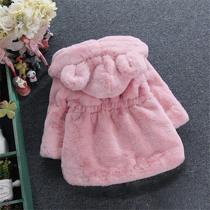 Picture of Foreign trade girls autumn and winter cotton-padded clothes small and medium-sized children's rabbit ears sweater imitation fur children's winter clothes thickened cotton-padded jacket coat