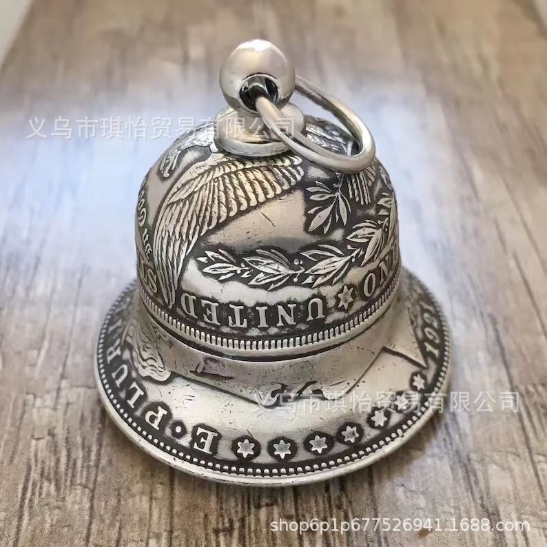 New cross-border Morgan Silver Dollar Morgan Silver Dollar Bell ornaments have been shipped