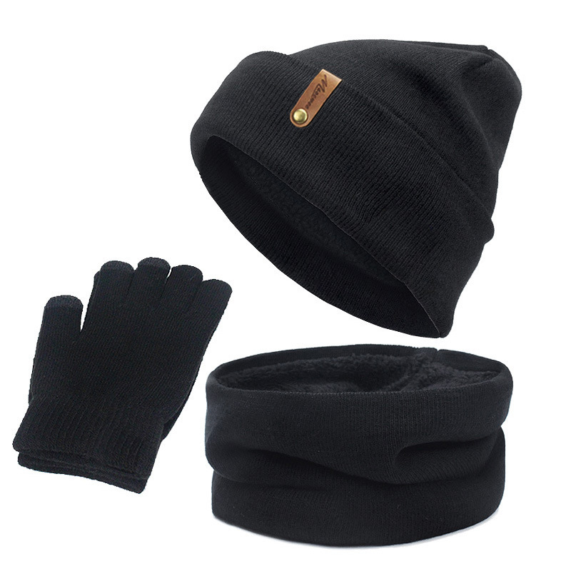 Picture of Foreign Trade Cross-Border Velvet Three-Piece Set Aliexpress Amazon Ebay Warm Suit Winter Hat Scarf Touch Screen Gloves