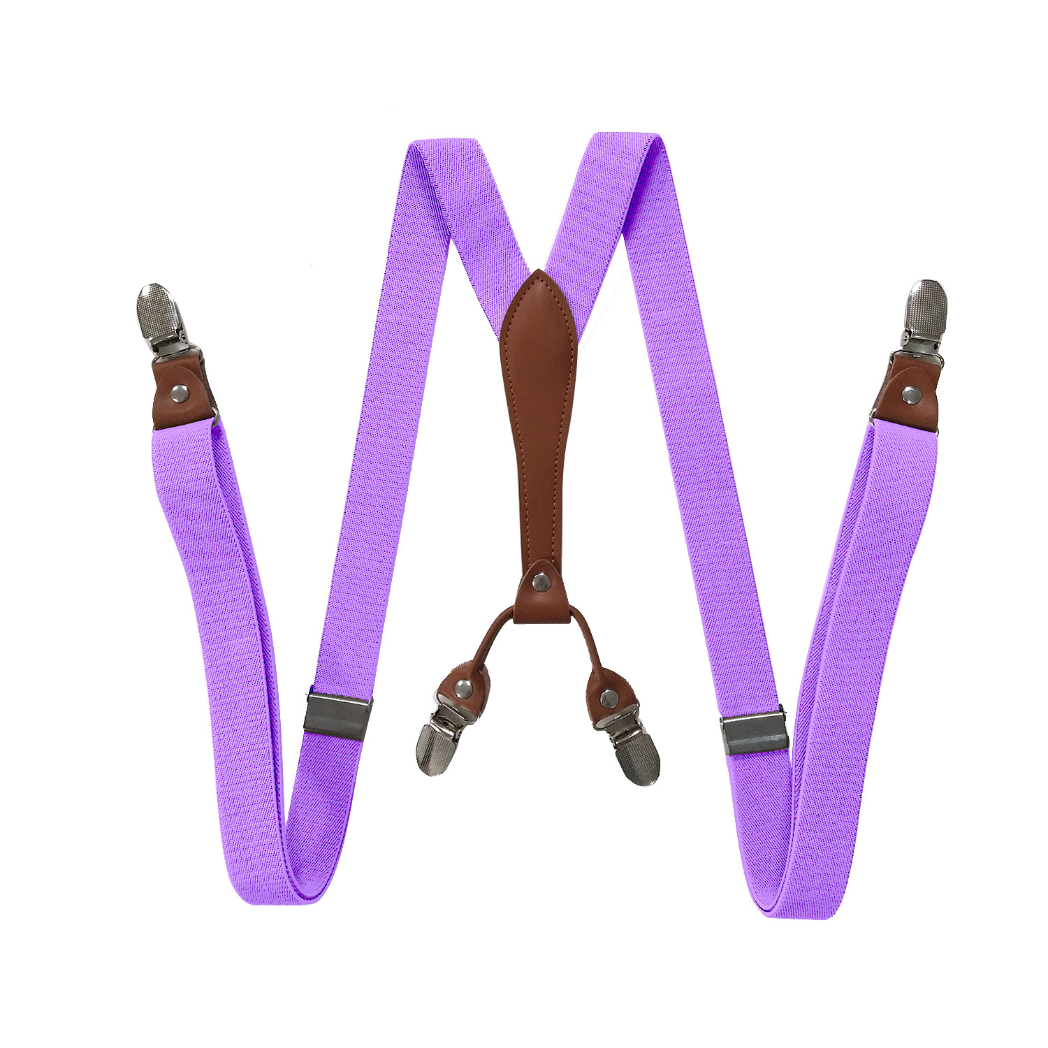 Picture of Cross-border supply 2.5cm adult 4-clip loose elastic suspenders for men and women elastic strap clip leather head