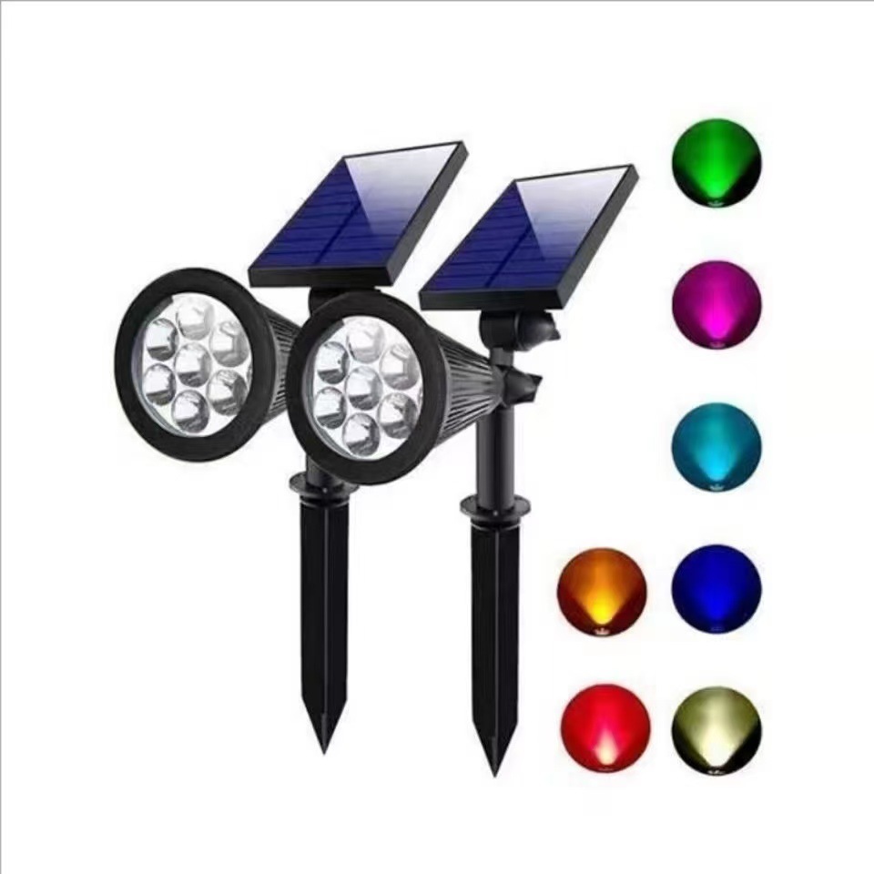 Solar Spotlight 7LED Courtyard Decorative Floodlight RGB Colorful Garden Lawn Landscape Atmosphere Light Floor Insert Light