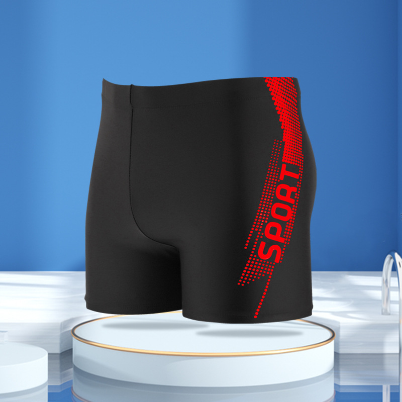 Picture of Factory direct new swimming trunks boxer adult swimming trunks plus fat swimming trunks men's high waist conservative swimsuit