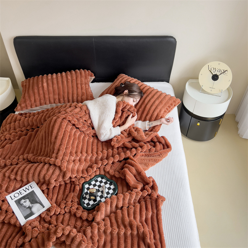 Picture of Class A Rabbit Plush Blanket Falai Blanket Nap Blanket Coral Fleece Blanket Winter Thickened Fleece Blanket Air-conditioning Blanket